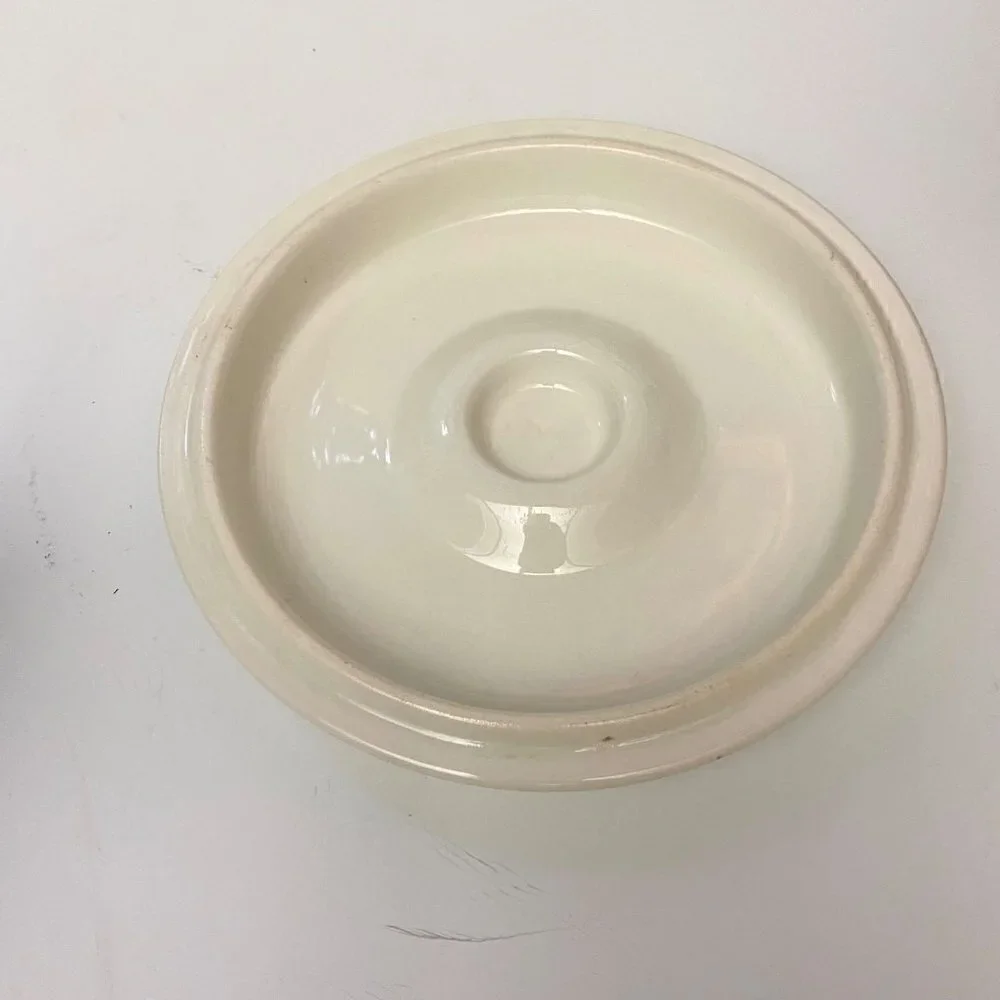 Vintage Edwin M Knowles Fruit Print Ceramic Casserole Dish